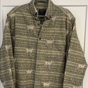 Woolrich Olive Patterned Shirt Jacket